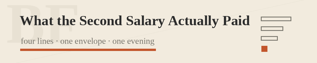 What the Second Salary Actually Paid