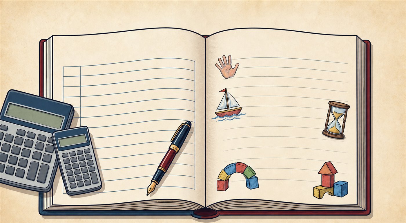 A ledger balancing a resumable career against finite childhood